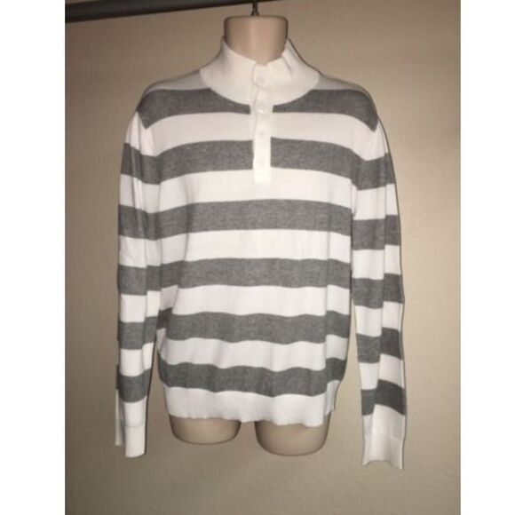 Express Sweater Mens XL Gray Striped NWT $79.90 - Picture 1 of 3